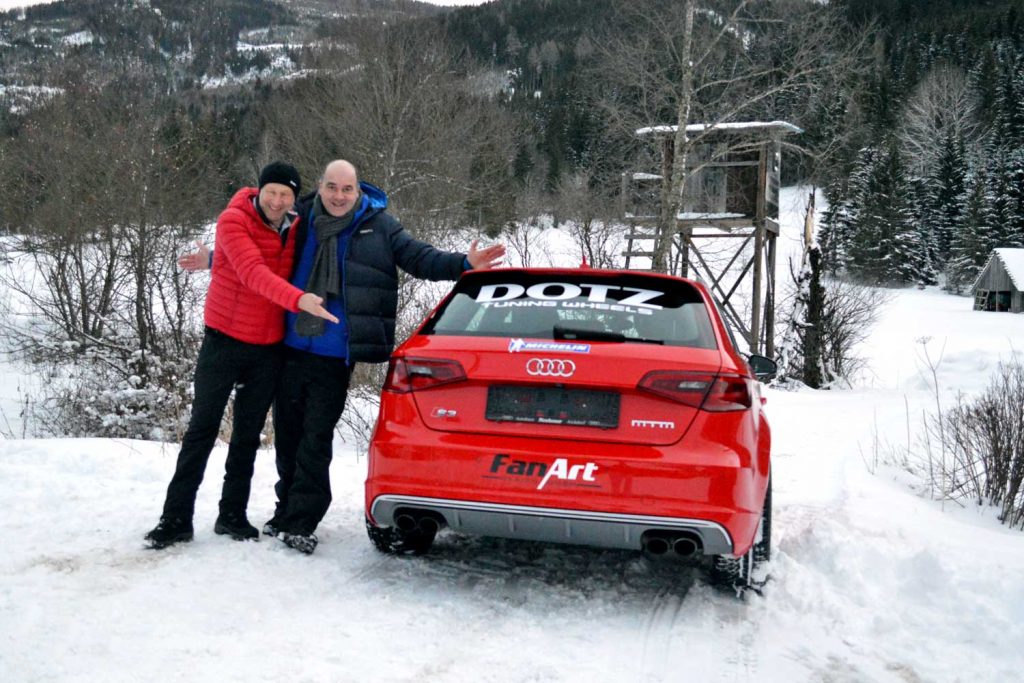 Gerald Müller, gmg, und Niki Schelle - Winterfahrtraining